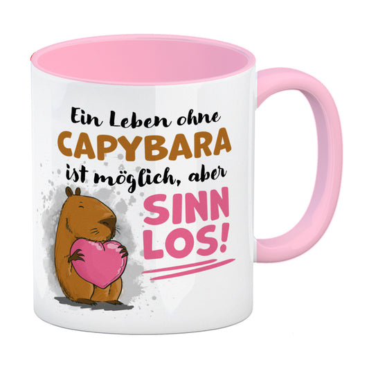 Ein Leben ohne Capybara ist möglich, aber sinnlos Kaffeebecher in rosa