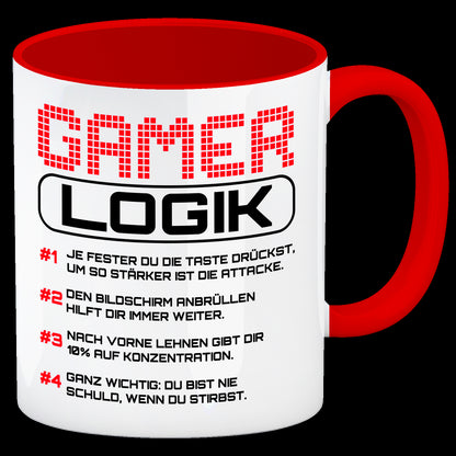 Gamer Logik Kaffeebecher Rot in rot