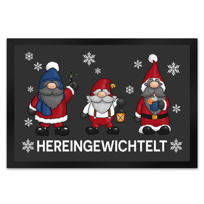 Hereingewichtelt Weihnachtswichtel Fußmatte XL in 40x60 cm in grau