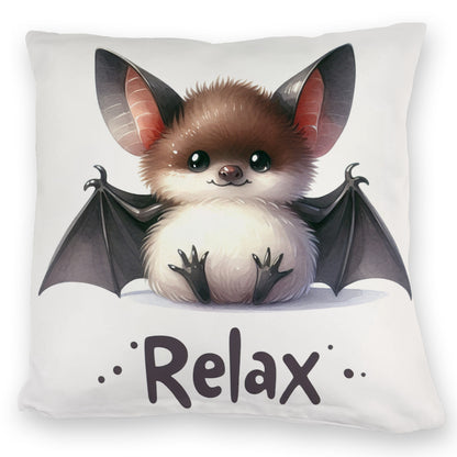 Baby Fledermaus Kuschelkissen mit Spruch Relax