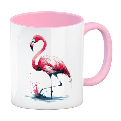 Rosa Flamingo Kaffeebecher in rosa