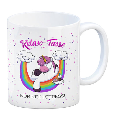 Relax-Tasse Einhorn mit Regenbogen Kaffeebecher