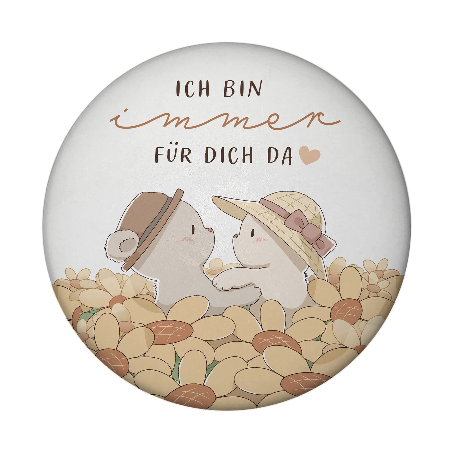 Bären Magnet rund rund mit Spruch Ich bin immer für dich da