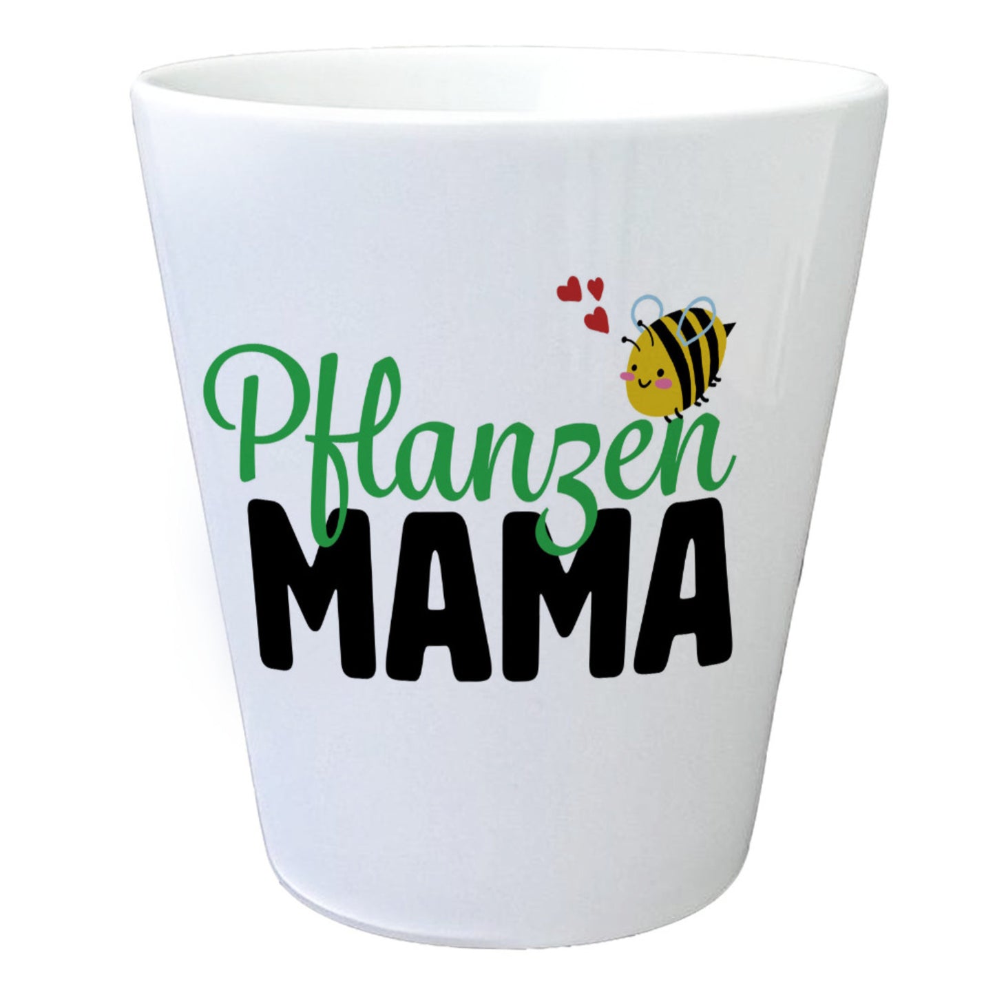 Pflanzen Mama Blumentopf mit niedlicher Biene