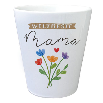 Blumenstrauß Blumentopf mit Spruch Weltbeste Mama