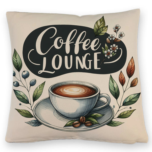 Coffee Lounge Kissen mit Leinenoptik