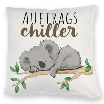 Schlafender Koala Kuschelkissen mit Spruch Auftragschiller