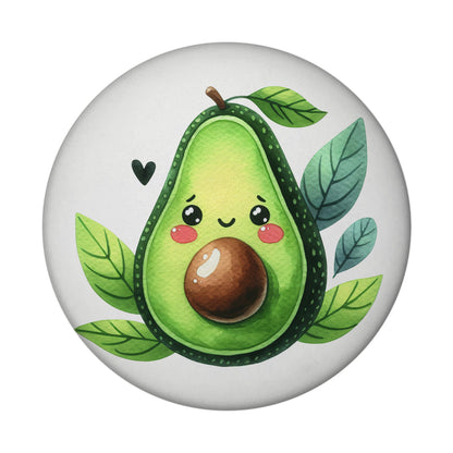 Lächelnde Avocado Magnet rund