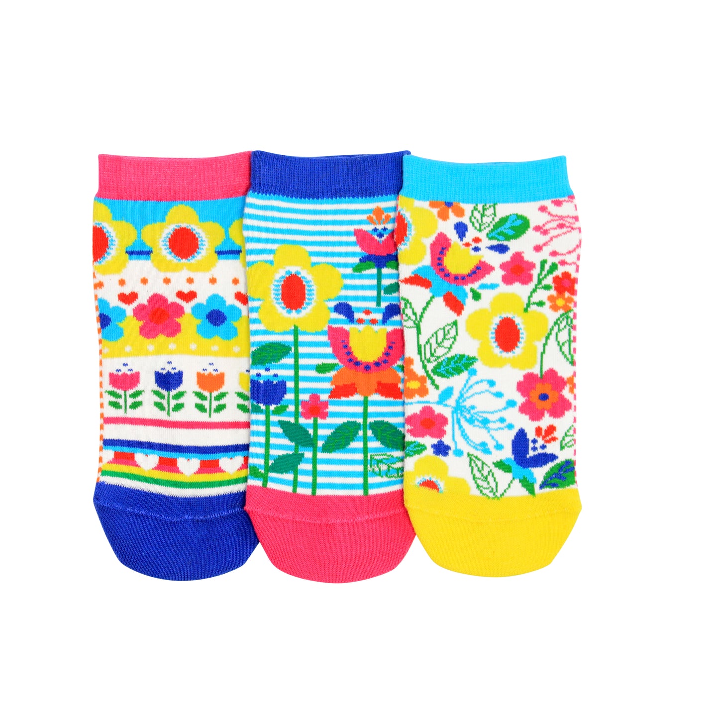 Blumen Füsslinge Oddsocks Socken in 30,5-38,5 im 3er Set