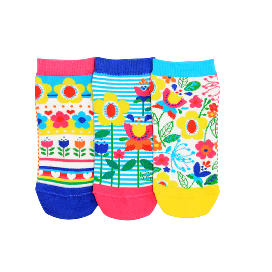 Blumen Füsslinge Oddsocks Socken in 30,5-38,5 im 3er Set