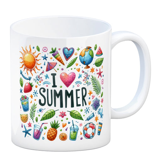 Sommer Kaffeebecher mit Spruch I love summer