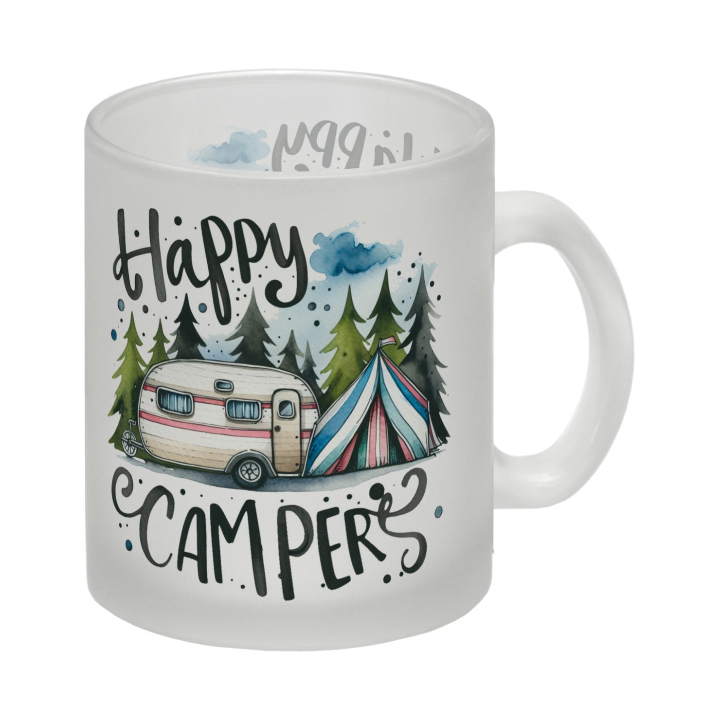 Happy Campers Wohnwagen Glas Tasse