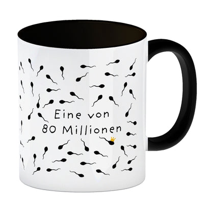 Eine von 80 Millionen Sperma Kaffeebecher in schwarz