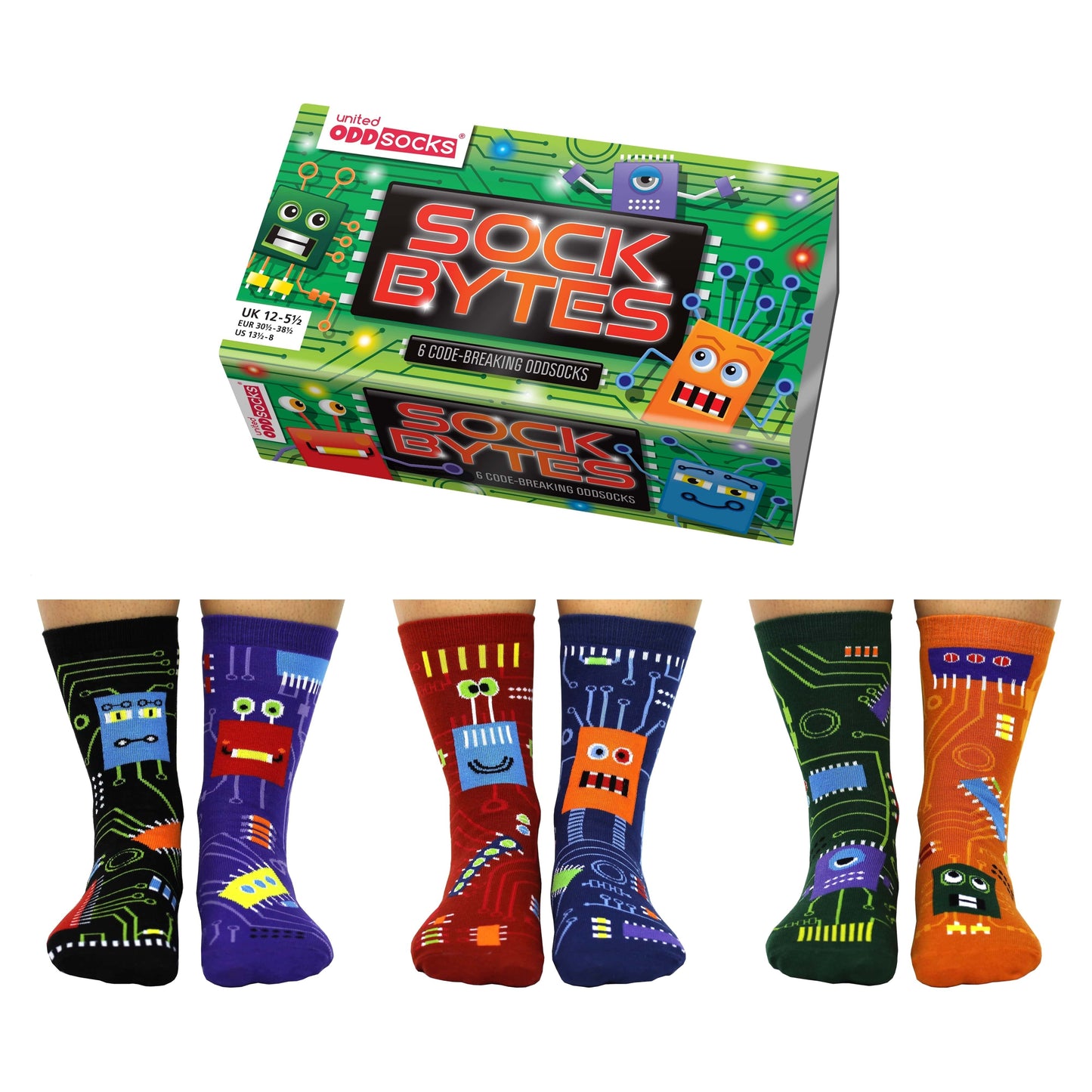 Sock Bytes Schaltkreis Oddsocks Socken in 30,5-38,5 im 6er Set