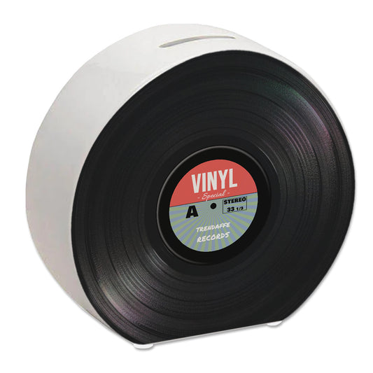 Spardose aus Keramik im Retro Vinyl Schallplattendesign RocknRoll-Stil