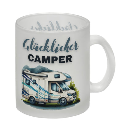 Wohnmobil Glas Tasse mit Spruch Glücklicher Camper