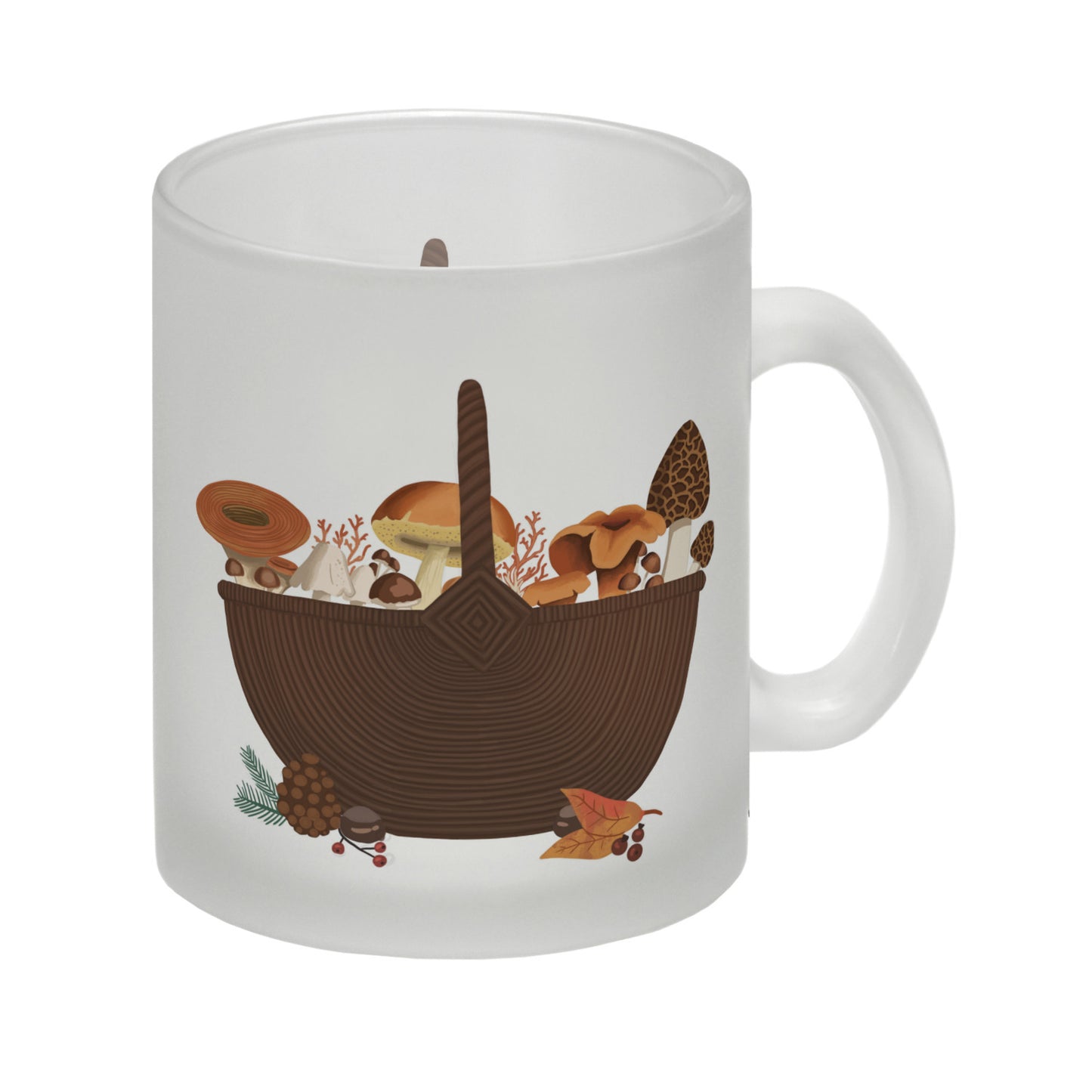 Herbst Glas Tasse mit Pilz-Motiv