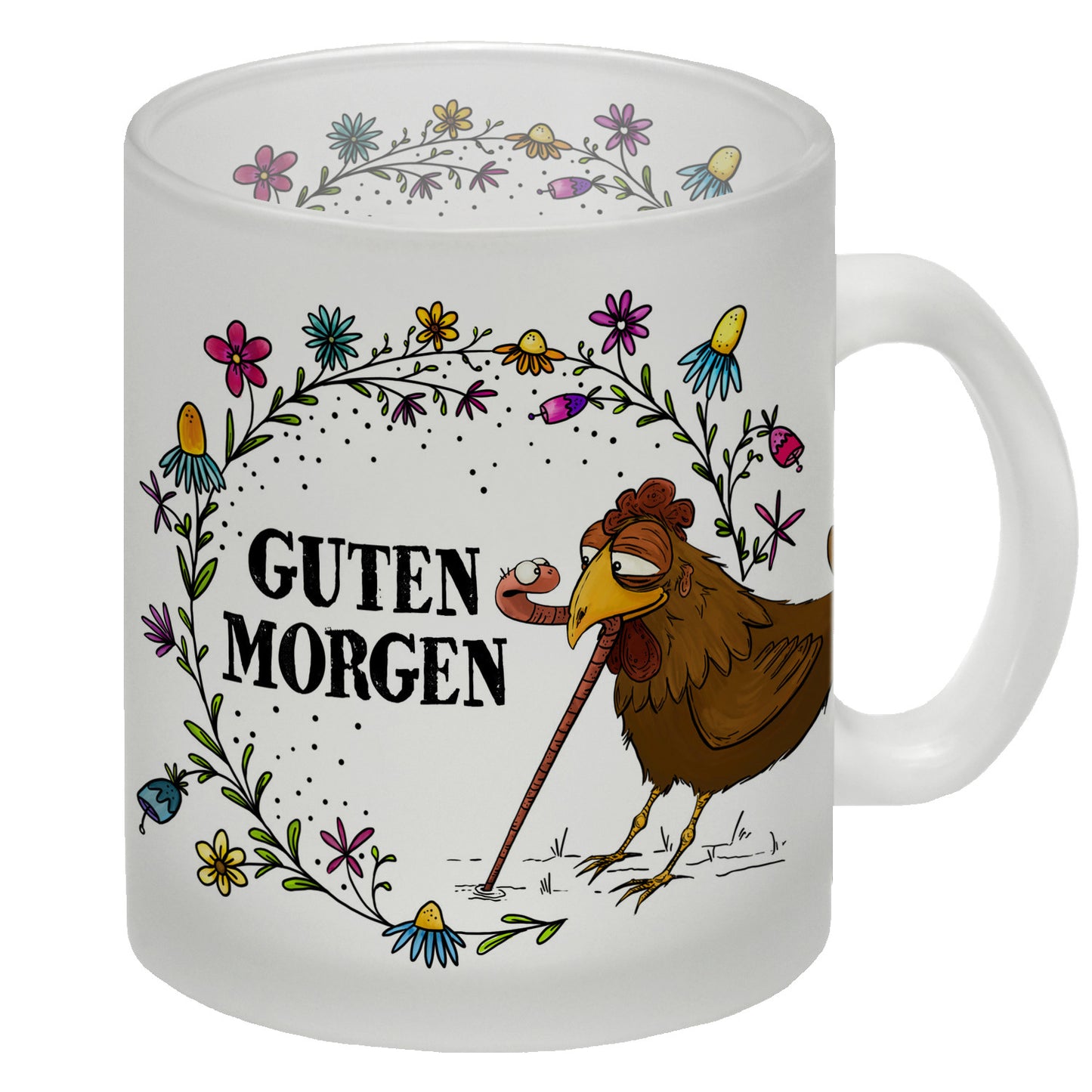 Guten Morgen Glas Tasse mit Huhn Motiv