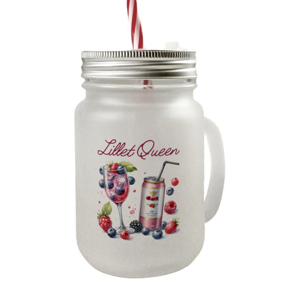 Lillet Queen Mason Jar Henkel Trinkglas mit Deckel