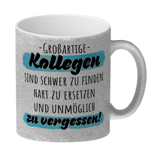 Großartige Kollegen sind schwer zu finden Glitzer-Kaffeebecher