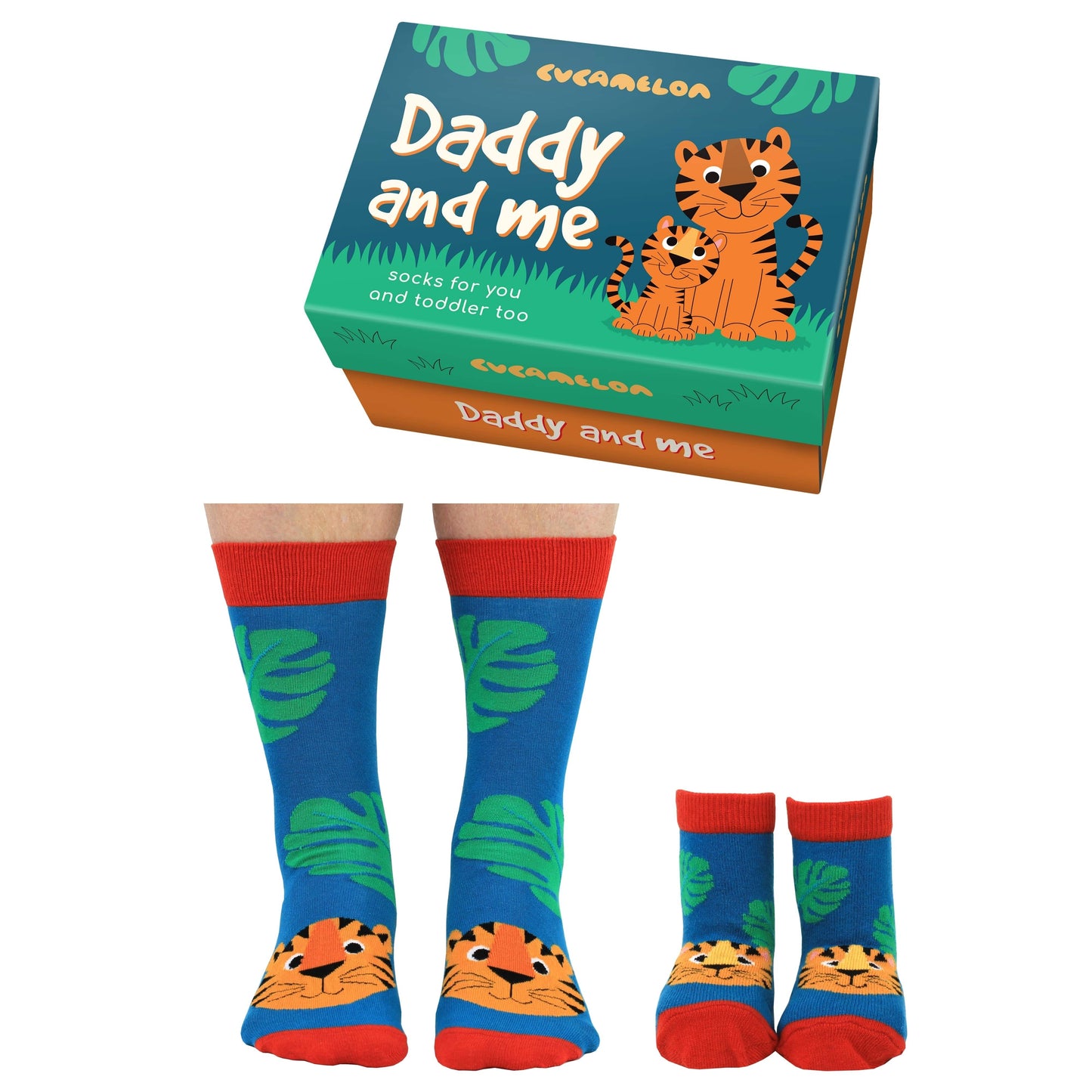 Papa und ich Cucamelon Tiger Socken für Vater und Kind (2 Paar)