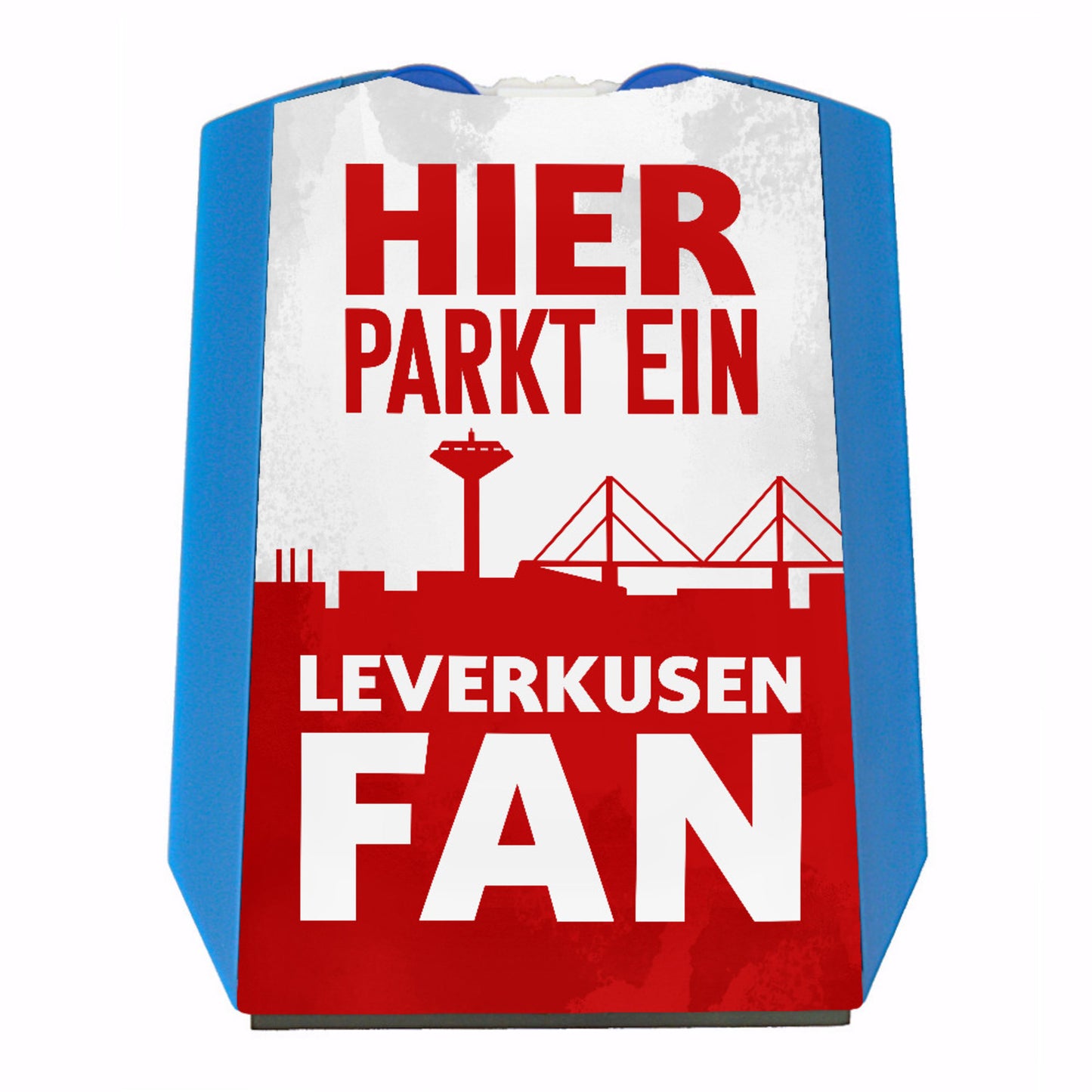 Hier parkt ein Leverkusen Fan Parkscheibe in Rot Weiß