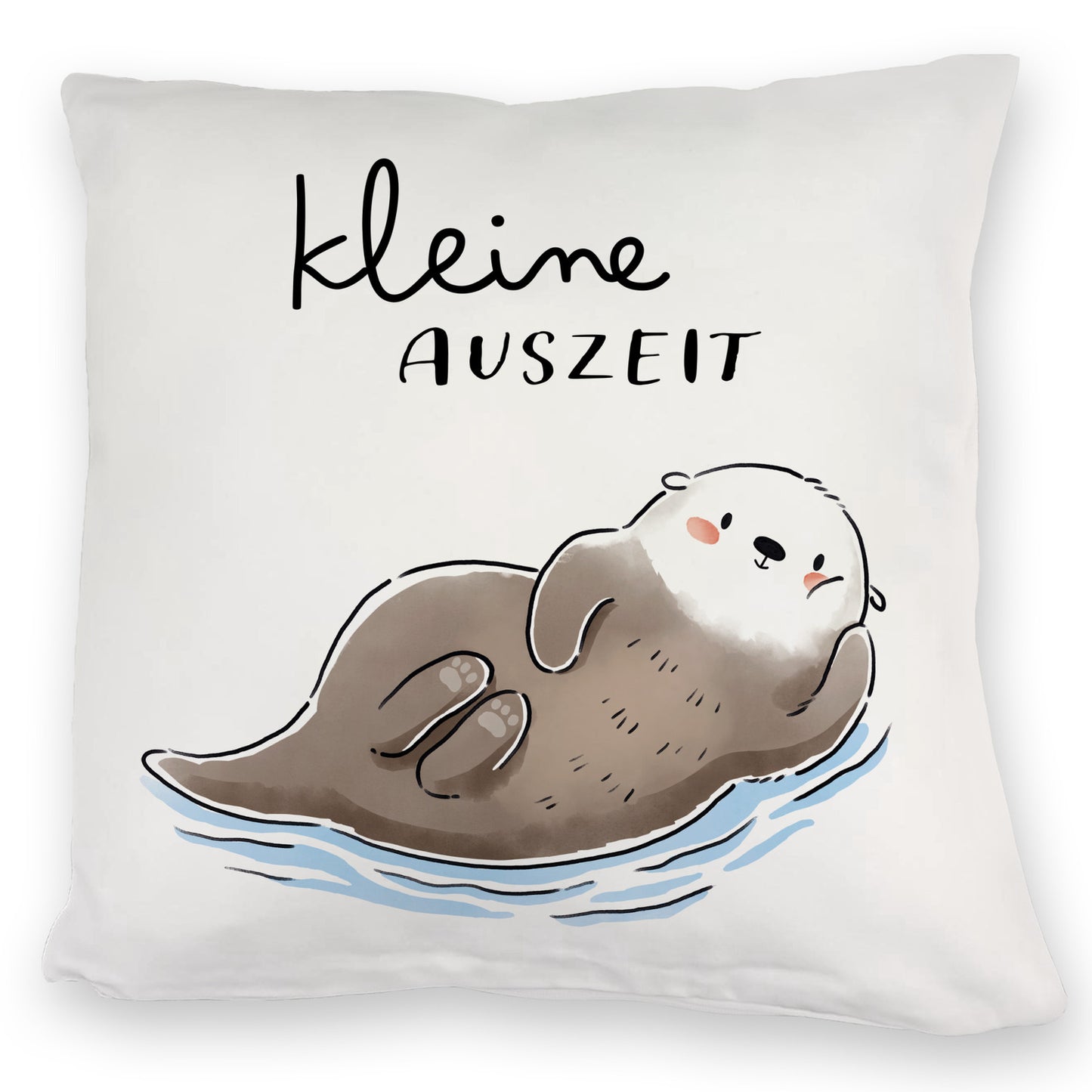 Otter Kuschelkissen mit Spruch Kleine Auszeit