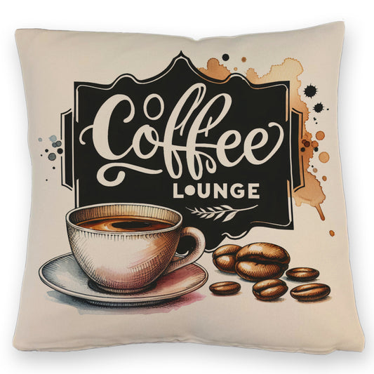 Coffee Lounge Kissen mit Leinenoptik