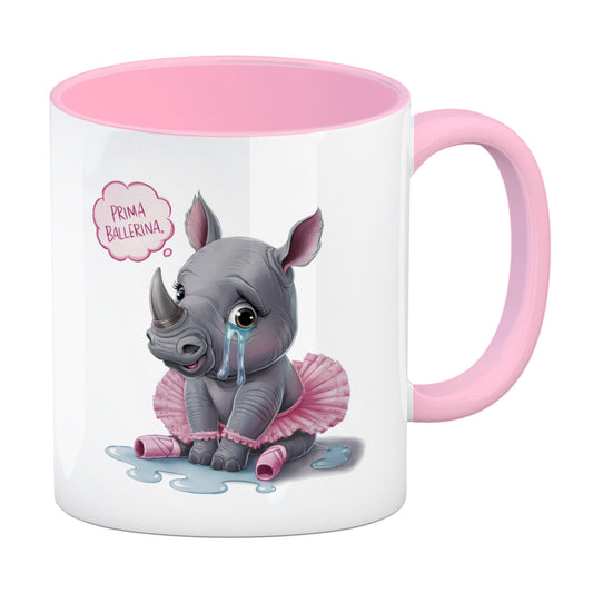 Baby-Nashorn Ballerina Kaffeebecher in rosa - Prima Ballerina