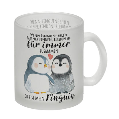 Pinguin Glas Tasse mit Spruch Du bist mein ewiger Pinguin