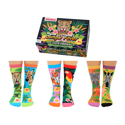 Jungle Fever Dschungel Oddsocks Socken in 37-42 im 6er Set