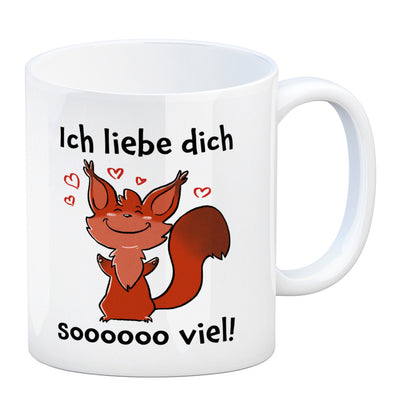 Ich liebe dich soooooo viel Kaffeebecher mit niedlichem Eichhörnchen