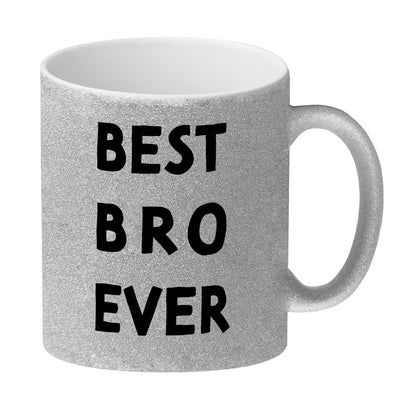 Bester Bruder Glitzer-Kaffeebecher mit Spruch Best bro ever