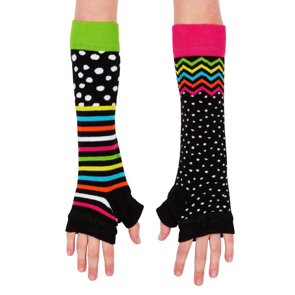 Arm Spot Oddsocks Armstulpen mit Pünktchen und Linien im Paar