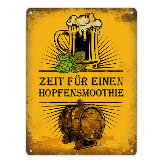 Metallschild XL mit Spruch: Zeit für einen Hopfensmoothie