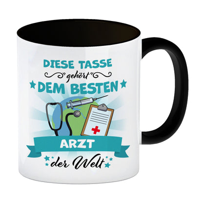 Bester Arzt der Welt Kaffeebecher Schwarz