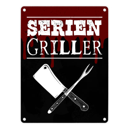 Seriengriller Metallschild in 15x20 cm für den Grill als Gartendeko