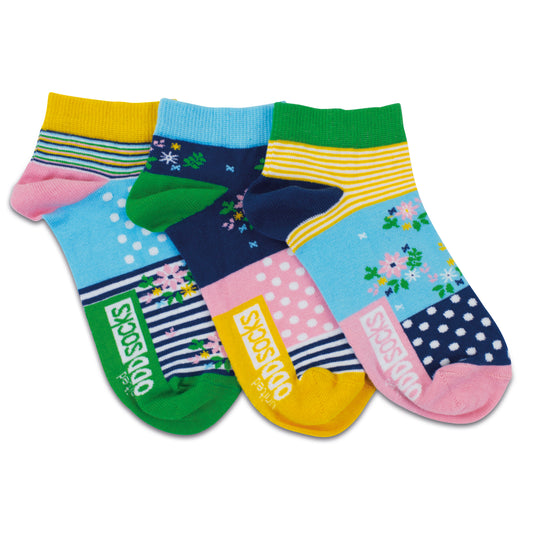 Blumen Füßlinge Socken in 37-42 im 3er Set