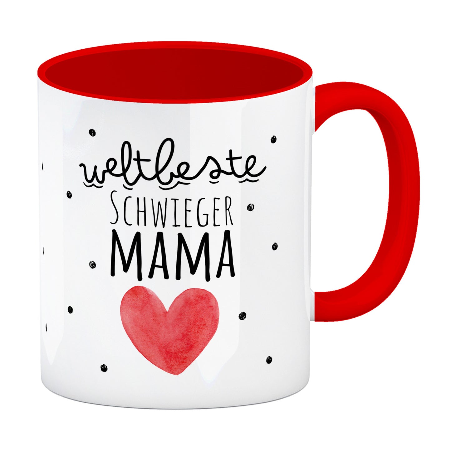 Schwiegermutter Kaffeebecher in rot mit Spruch Weltbeste Schwiegermama