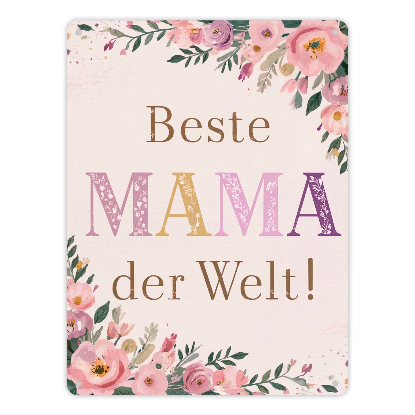 Beste MAMA der Welt Metallschild XL in 21x28 cm