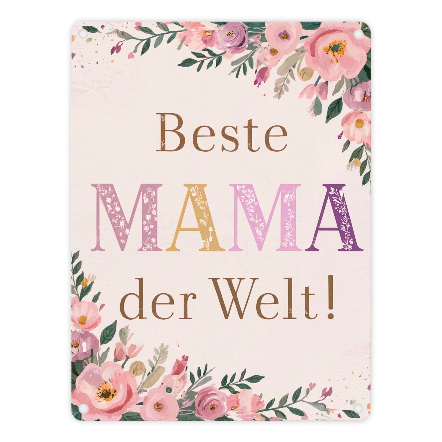 Beste MAMA der Welt Metallschild in 15x20 cm