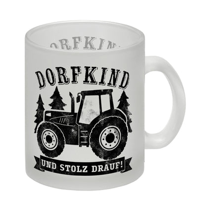 Dorfkind und stolz drauf Trecker Glas Tasse