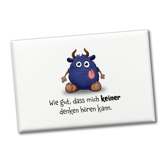 Freches Monster in dunkelblau Souvenir Souvenir Magnet mit lustigem Spruch