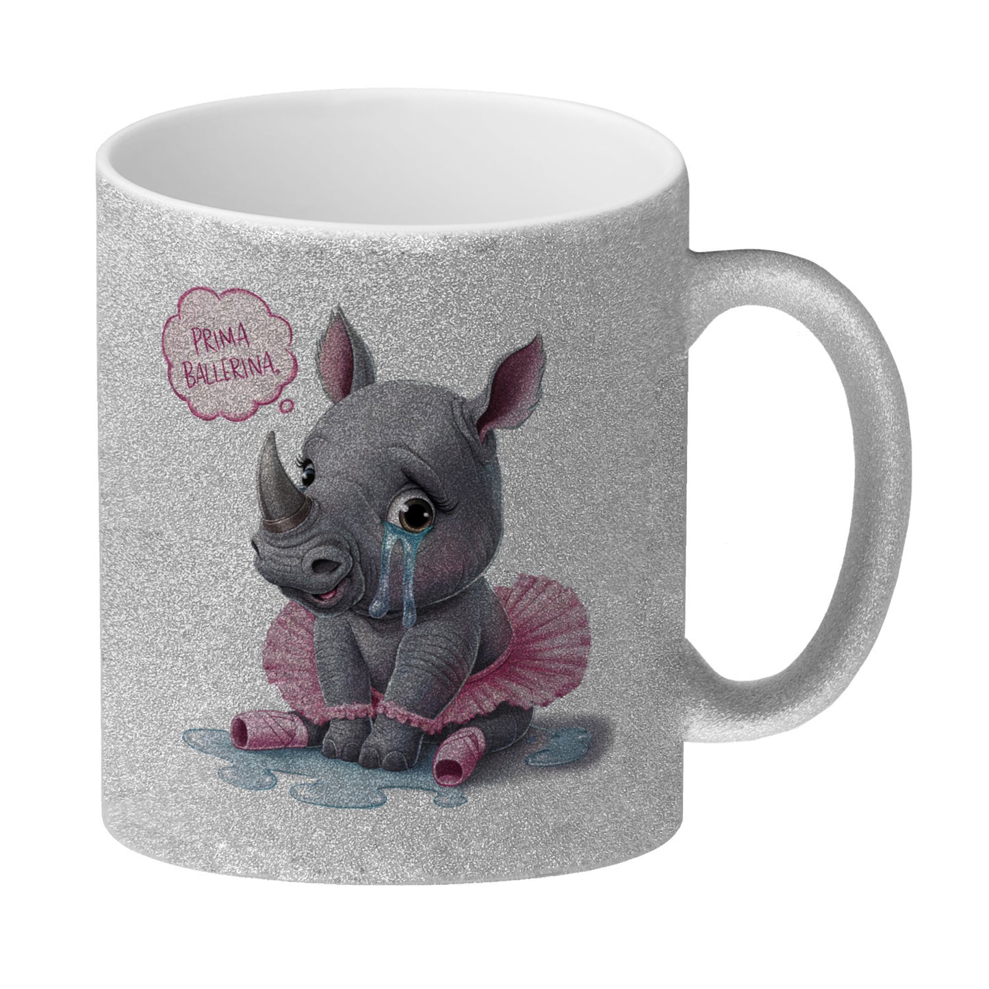 Baby-Nashorn Ballerina Glitzer-Kaffeebecher - Prima Ballerina