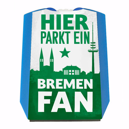 Hier parkt ein Bremen Fan Parkscheibe in Grün Weiß