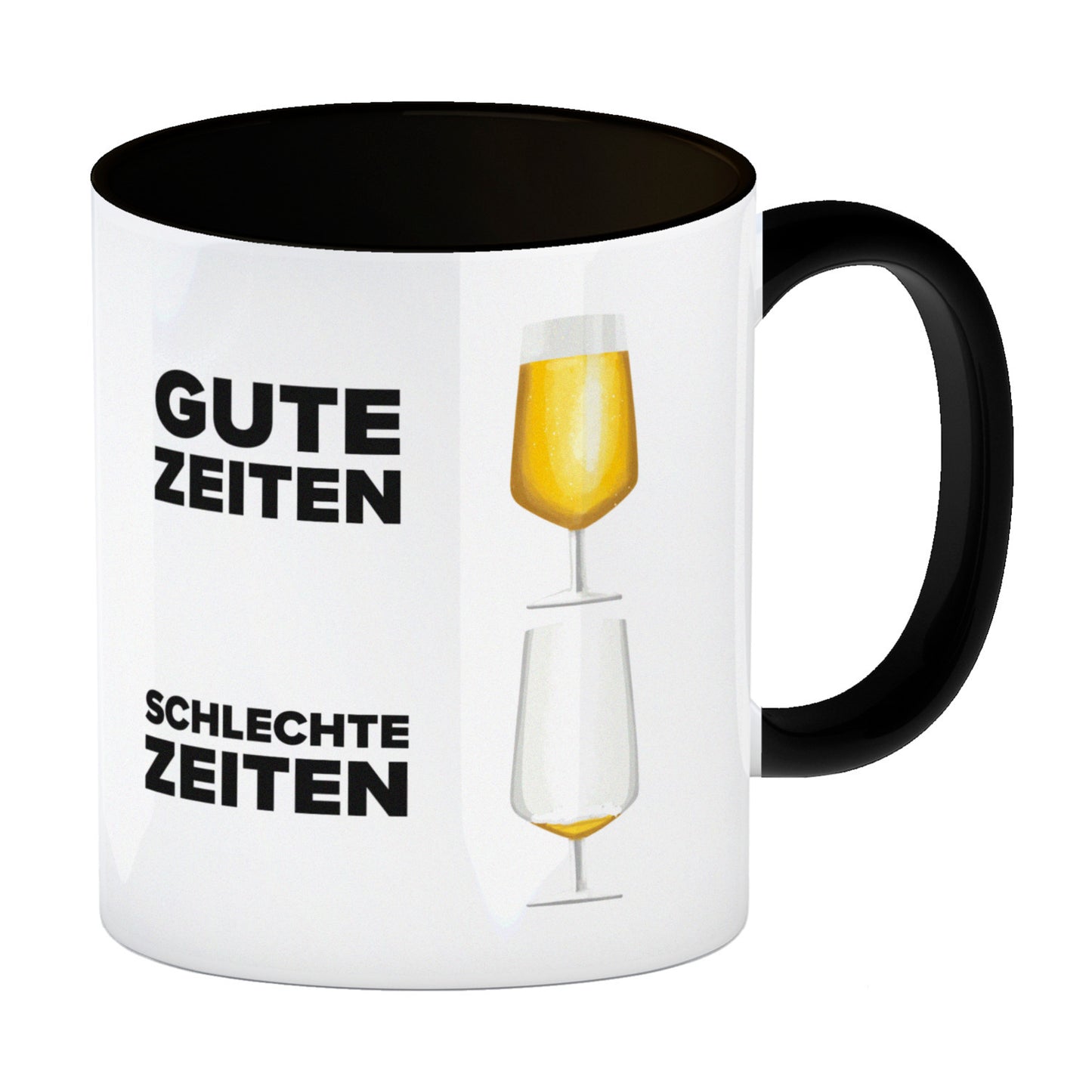 Gute Zeiten - Schlechte Zeiten Bier Kaffeebecher Schwarz