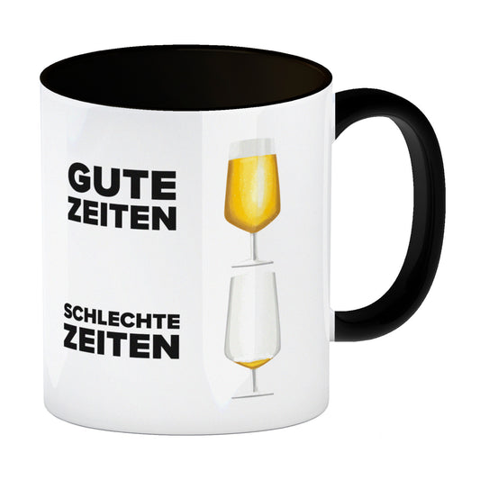 Gute Zeiten - Schlechte Zeiten Bier Kaffeebecher Schwarz