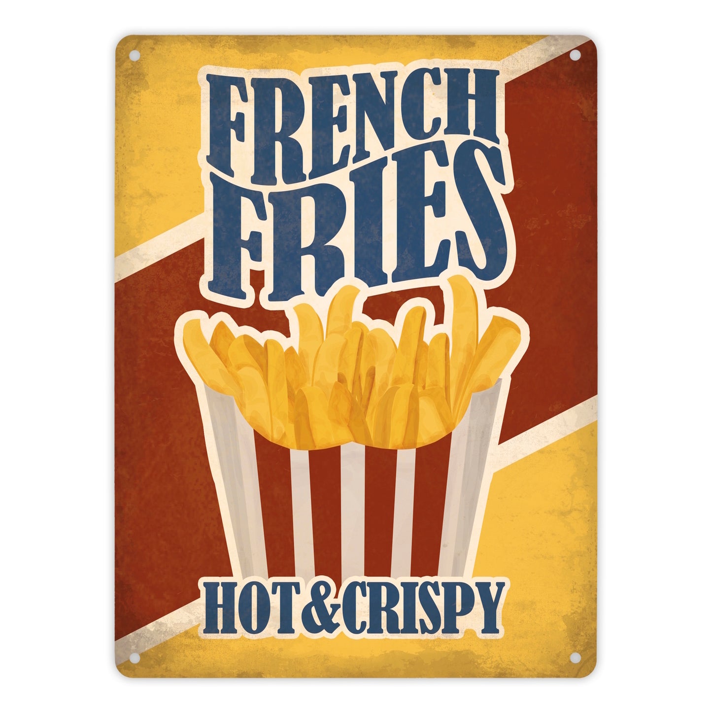 Metallschild XL mit American Diner Classics - French Fries Motiv