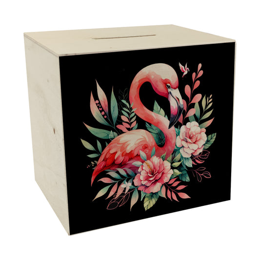 Rosa Flamingo Spardose aus Holz