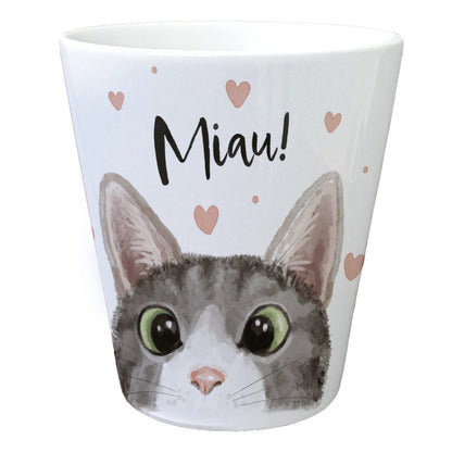 Miau Katze Blumentopf